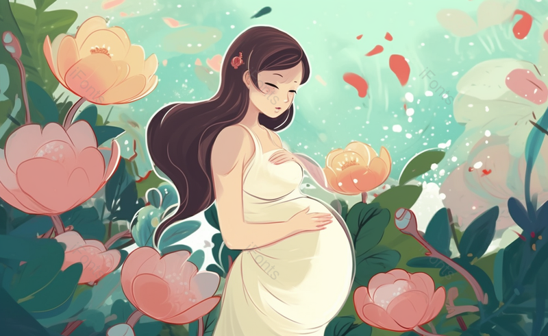 抚摸肚子的孕妇小清新孕妇母亲节原创插画海报素材,插画/手绘图,插画/手绘图库,插画/手绘图下载,插画/手绘